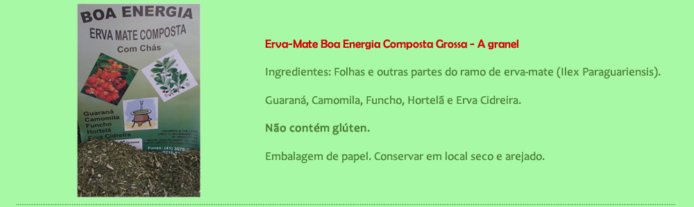 Erva mate boa energia composta grossa