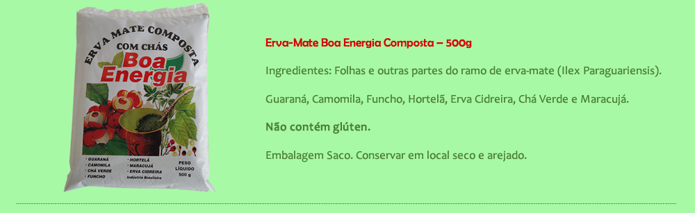 Erva mate boa energia composta